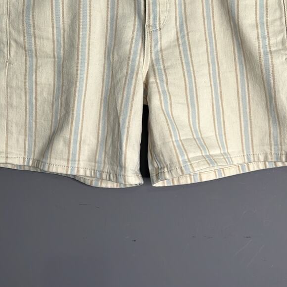 Anthropologie Pilcro Slim Boyfriend Blue and Tan Striped Shorts Size 27 - Picture 3 of 10
